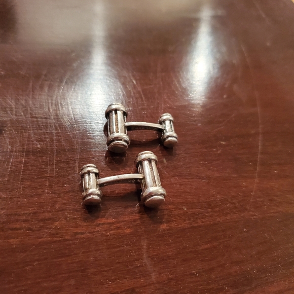 VINTAGE Tiffany & Co. 1995 925 Sterling Silver Atlas Column Bar Groove Cufflinks - Picture 5 of 5